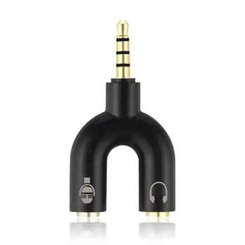 3.5 mm Splitter Stereo Plug U-vorm Audio Stereo Microfon & Hoofdtelefoon Oortelefoon splittere Voor PS4 PC WIFI 50*30*20mm