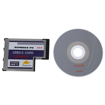 3 Port USB 3.0 Express Card 54mm PCMCIA Express Card pentru Laptop NOU