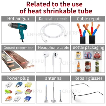 328pcs Căldură Psihiatru Tuburi de Izolare Termocontractibile Tub Sortiment Electronice Poliolefină Cablu Manșon Kit de Căldură Psihiatru Tub