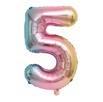 32inch Gradient Numărul Folie de Aluminiu Baloane de Curcubeu Cifre Petrecerea de Ziua Decor Copil Figura Nunta Copil de Dus Accesorii