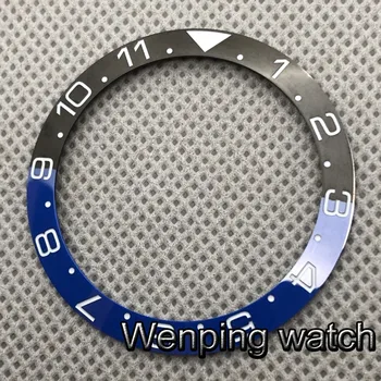 38mm negru albastru bezel super albastru luminos ceas bezel ceramica Introduce inelul se potriveste pentru 40mm ceasurile 40mm caz ceas