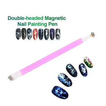 3D DIY Dual-final de Unghii cu două capete pix magnetic Magnet Floare Stick Bandă Magnetică UV Gel Unghii Instrument 2019 Noi