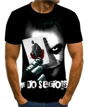 3D Tricou Barbati Joker Imprima O-gat Maneci Scurte T-shirt Barbati/Femei Harajuku Topuri Tricouri Casual de Vara Moda Streetwear 3D Tricou