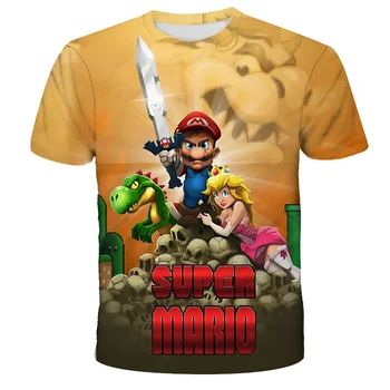 3T-15T Ani Copii de Desene animate Clasice Mario 3D T-Shirt Nou Stil Harajuku Joc Clasic Mario Bros Haine pentru Copii Mario Baieti