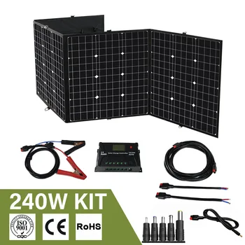 4 renunță 240w incarcator solar 18v 200w pliabil panou solar portabil pentru stație de putere generator solar cu regulator de 20A