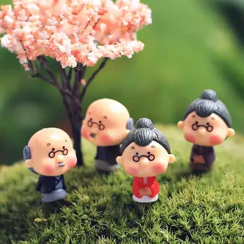 4buc Bunicii Fairy Garden Gnome Moss Terariu Desktop Acasă Decor Meserii Bonsai Casa Papusa Miniaturi Decoratiuni de Gradina