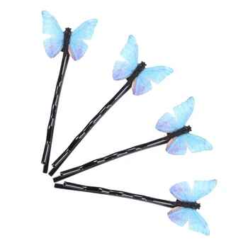 4buc coreean Fluture Albastru Agrafe de Par Bobby Pins Dulce Romantic Metal Simplu Agrafele Petrecere de Nunta Styling Agrafe de par