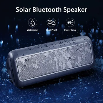 5000mAh Solar rezistent la apa Bluetooth Speaker12w Portabile, fără Fir, Coloana de sunet de Muzică centru casetofonul stereo Bass Subwoofer aux usb