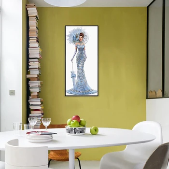 5D DIY Rundă Completă de Gaurit cu Diamant Pictura Rochie Lady Mozaic Kit Stras Imagine Desen Acasă Decorare Arta de Artizanat Cadou