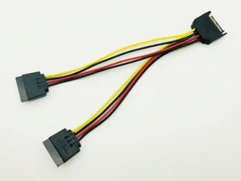 5PCS Calculator PC, Cablu de Alimentare SATA 15Pin Mascul la 2 Femele 15Pin Serial ATA Putere HDD Splitter Conector Cabluri pentru BTC ETH Miniere