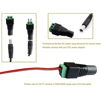 5pcs de sex Feminin DC Conector Plug-Benzi cu LED-uri 2.1*5.5 mm Jack de Alimentare Adaptor de Conector pentru 2835/5050/5730 Benzi cu led-uri de Conectare