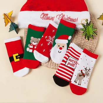 6 Culori De Crăciun Pentru Copii De Toamna Si Iarna Șosete Drăguț Desene Animate Calde, Pline De Culoare Ciorap De Bumbac Cadou De Crăciun Ciorapi Șosete Moale Pentru Copii Pentru Copii