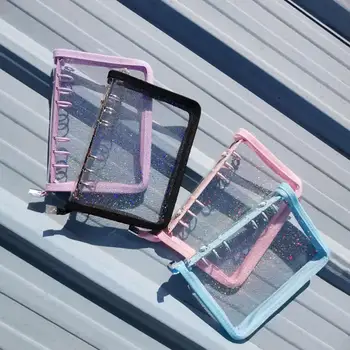 6 Gaura cu Fermoar DIY Notebook Jurnal Liant Inel Clipuri Notebook volante Capacul Notebook-uri de Birou A5 A6 Planner-coreean de Papetărie