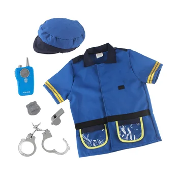 6Pcs/set Ofițer de Poliție Set Kid Joc de Rol Jucaria Walkie Talkie w/ Insigna Cătușe Fluier Recuzită Kit pentru Polițist Pretinde