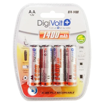 AA baterie reîncărcabilă baterie LR06 Blister 4battery Pachet 1400mAh 1.2 V Ni-MH DigiVolt BT4-1400 pentru aparate