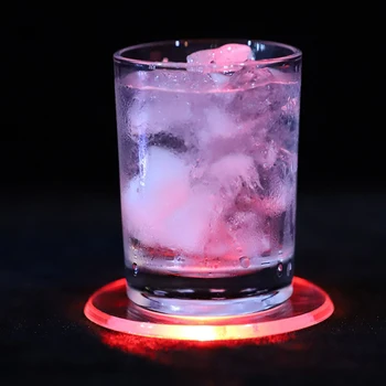 Acrilica Cristal Ultra-Subțire LED Lumina Coaster Bar Cocktail Flash Bază Bar Bar Luminos Mat Și Runda a 7-Colorate Cupa Pad KTV Lumina
