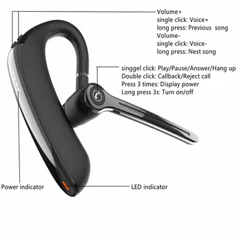 Afaceri Auriculares Bluetooth cu Cască Cu Microfon Reducere Zgomot Auricular Handsfree Casti Wireless Mini Casti HIFI Fone