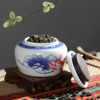 Albastru și Alb Portelan Ceai Caddy Jingdezhen Ceramică Colectorului de uz Casnic Sigilate Rezervor boabe de Cafea Pulbere de Stocare Borcan de Ceai Cutie de Cadou