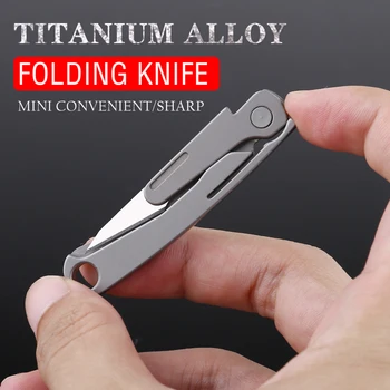 Aliaj de titan briceag mini cuțit multi-funcția de instrument de cuțit în aer liber tactice de auto-apărare cuțit