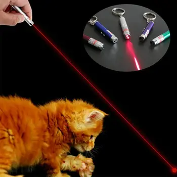 Amuzant 2-în-1 Laser cu Laser Pointer Pix Breloc Breloc Lanterna Cat Băț de Jucărie Jucărie Interactiv cu Cat Provizii Cat Jucării