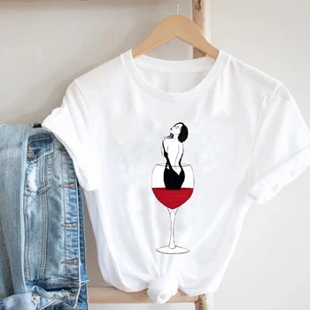Amuzant Maneca Scurta Casual Print Tee Top Tricou Femei Graphic T-shirt 90 de Desene animate Moda pentru Femei Haine de Imprimare