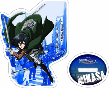 Anime Atac pe Titan Eren Jaeger Erwin Smith Armin Arlert Cosplay Pătrat Acrilice Figura Stand Display Placa de Model Birou Decor