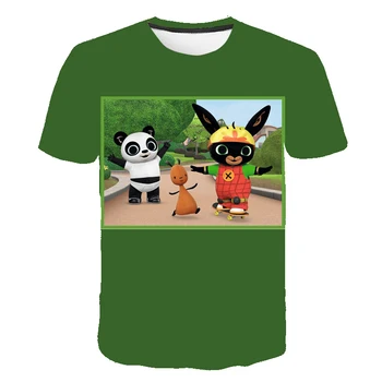 Anime Iepure Bing Copilul Topuri 4-14 Copii Haine de Vara cu Maneci Scurte T-Shirt Drăguț Imprimate Tricou Fete Copii Tee Boys T-shirt