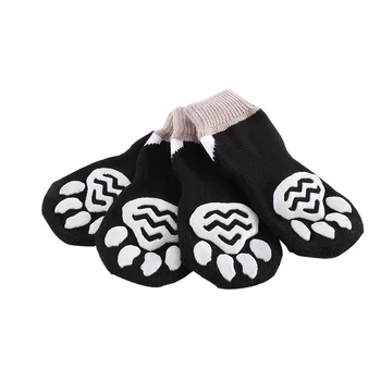 Anti-Alunecare de Jos Șosete pentru Câini Dulce Și Negru Moale Tricotate Laba de Imprimare animale de Companie Cățeluș Pantofi pentru Mic Mijlociu Mare Câine