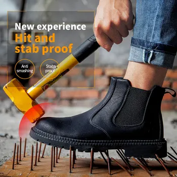 Anti-zdrobitor de Siguranță Pantofi Uzura Mare sus Cizme de Siguranță Pantofi Barbati Alunecare rezistent la apa, Ulei de Siguranță Pantofi de Protecție