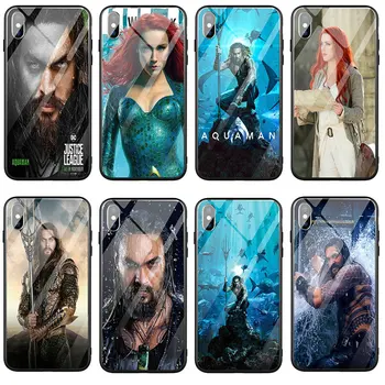 Aquaman Rege Al Atlantidei Film Sticlă Călită Cazuri de Telefon pentru iPhone 7 5 5S SE 6 6S Plus X XR XS 11 Pro Max SE Genti