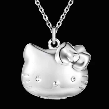 Argint 925 Fierbinte bine pisica kitty stil Pandantiv Colier pentru Femei de Moda de Petrecere de Lux Bijuterii de Nunta Cadouri de Craciun