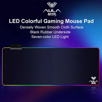 AULA Lumină LED-uri Gaming Mouse Pad RGB Mare Keyboard Mat Anti-alunecare de Cauciuc Natural Mouse Pad Mare Masă Mat PC de Birou Pad
