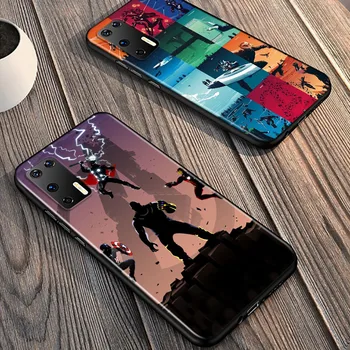 Avengers Marvel Capac de Silicon Pentru Huawei P40 P30 P20 Pro P10 P9 P8 Lite E Plus 2019 2017 5G Negru Caz de Telefon