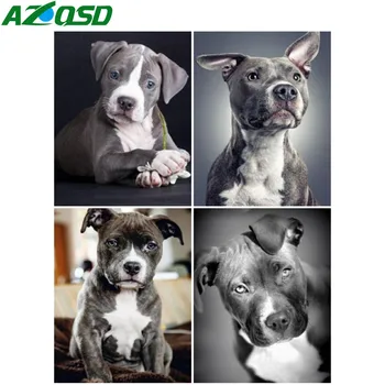 AZQSD DIY Cadru Vopsea De Numărul Câine Animal de Kituri Handpainted Cadou Unic Tablou De Numere Pe Panza Acrilic Decor Acasă
