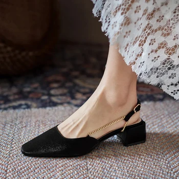 Baotou Toc Gros Femei Sandale de Vara All-meci Respirabil Doamna Vulcanizat Pantofi coreeană de Moda Casual din Piele PU Jumătate Papuci