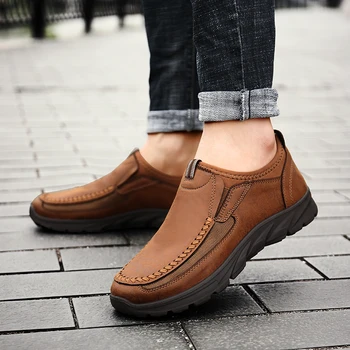 Barbati Casual Pantofi, Respirabil Mocasini, Adidași, la Modă și Confortabil cu fund Plat Manual Retro Mocasini, Pantofi pentru Bărbați