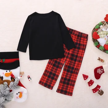 Baywell Crăciun Plaid Print Acasă Seturi De Pijamale De Familie Costume Potrivite Pentru Adulți Copii Baby Mama Tata Copil Haine Pentru Copii Costume