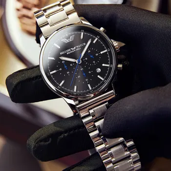 Belushi Ceasuri Barbati Top Brand de Lux de Designer 2021 Cronograf Cuarț Ceasuri din Oțel Inoxidabil Militari Ceas rezistent la apa
