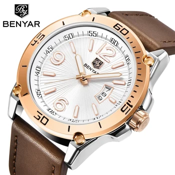 Benyar Design 2021 Nou Cuplu Ceas Brand de Top Bărbați Cuarț Ceas de Lux din Piele rezistent la apa Exercițiu Ceas Barbati Relogio Masculino