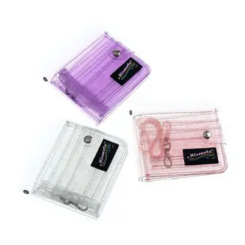 Bling Transparent ID-ul Cartelei Portofele PVC Pliantă Șnur Scurt Portofel pentru Femei de Moda Fete Sclipici Business Card Caz Pungă