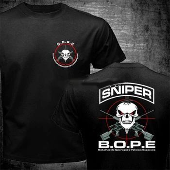 BOPE Tropa De Elite Sniper Unitatea Scout Brazilian Forțele Speciale T-shirt pentru Bărbați Ambele Părți Cadou Tricou Casual Supradimensionate