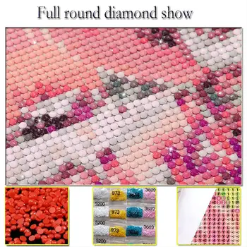Burghiu plin Rotund 5D DIY Diamant Pictura Violet Alb Nor de Lumină Abstractă Diamant Broderie Cusatura Cruce Mozaic de mari dimensiuni noi