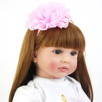 BZDOLL 60cm Realiste Renăscut Copilul Papusa 24inch în Viață Prințesă Copil cu Unicorn Pânză Corpul Realist Bebe Fata Cadou