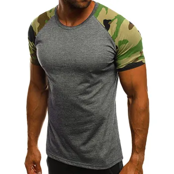 Bărbați cu mânecă scurtă camuflaj imprimate T-shirt top casual de vara subțire de camuflaj cu mânecă scurtă T-shirt de sus футболка мужская 40*