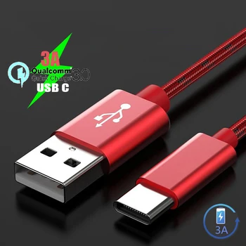 C Cablu USB de Tip C USB Cablu QC3.0 3A Încărcător Rapid de Sârmă pentru Banda C de Încărcare Telefon Sârmă Quick Charge 3.0 Cablu pentru Samsung Xiaomi