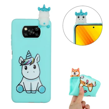Capa POCO X3 Pro M3 Caz pentru Funda Xiaomi POCO X3 NFC M3 Caz Drăguț 3D DIY Unicorn Panda Pisică Câine Silicon Moale Capacul Telefonului Femei