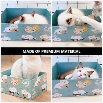 Carton Ondulat Șezlong Pisica Zgarieturi Cutie Pet House Bed Cuib Caz