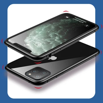 Caz de protecție Magnetic Pentru iPhone 12 Mini 11 Pro Max Xs XR 8 7 6 Plus SE 2020 cu față-verso de sticla înapoi caz acoperire