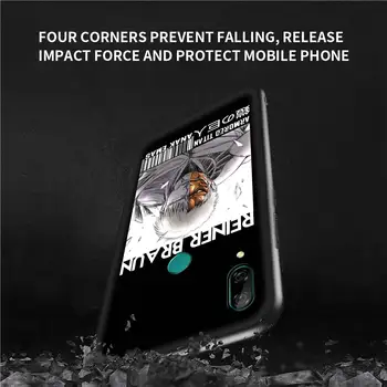 Cazul în care telefonul pentru Huawei P Inteligente Z 2019 P40 P30 Lite P20 P10 Pro E 2020 2021 5G Negru Shell Acoperire Atac Pe Titan Levi Ackerman