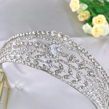 CC Tiara Coroana Accesorii de Par pentru Femeile rochii de Mireasa Coroane de Logodna Bijuterii de Înaltă Calitate, Coafuri la Modă Caciulita YQ38